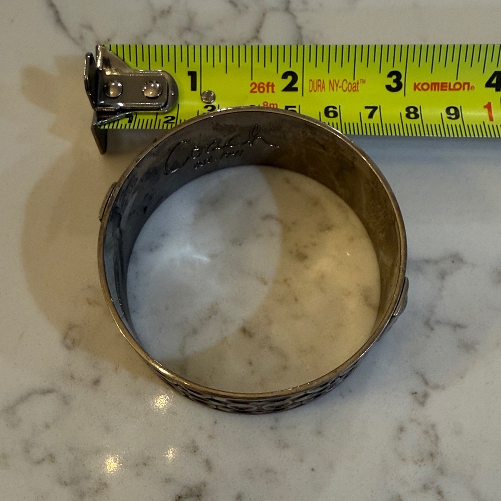 Coach Silver Textured Bangle - Picture 2 of 4